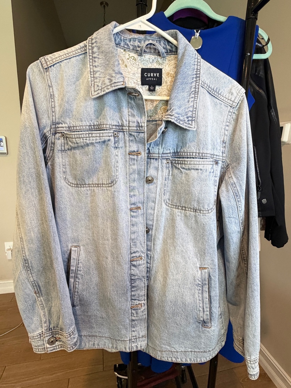 Curve Apparel Light Blue Denim Jacket - Casual Jean Jacket